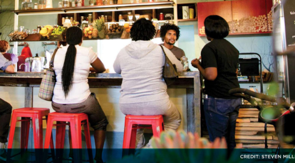 People dining in a restaurant