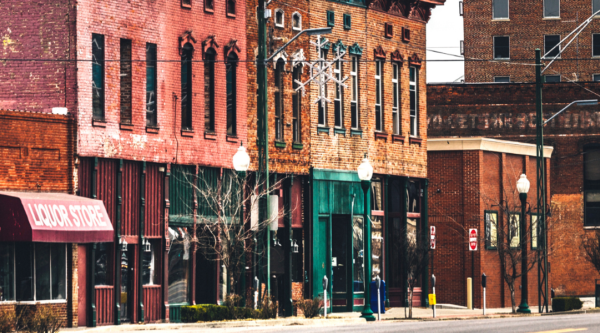 Historic downtown brick buildings