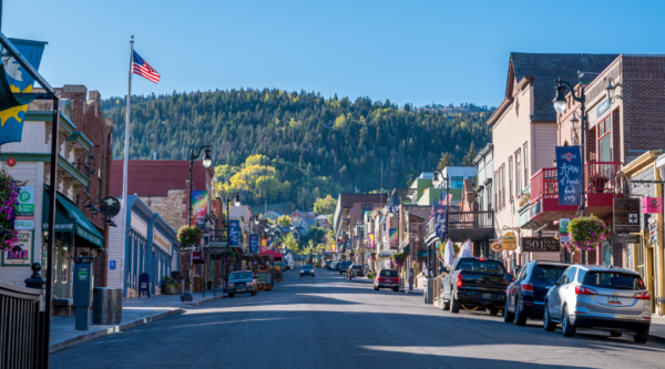 Downtown with historic buildings