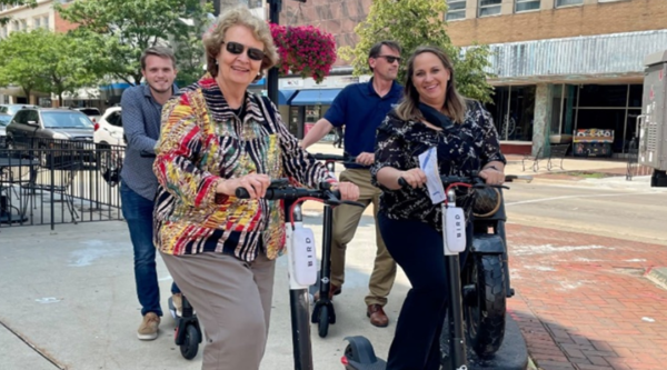 Main Street leaders try out e-scooters in Waterloo, IA