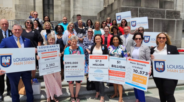 Main Street leaders in Louisiana gather at the state capitol in Baton Rouge.