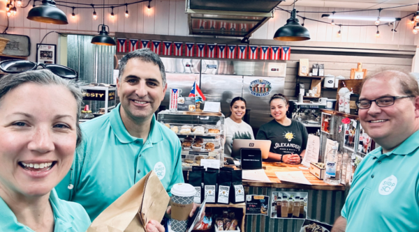 Main Street South Carolina staff visiting a small business