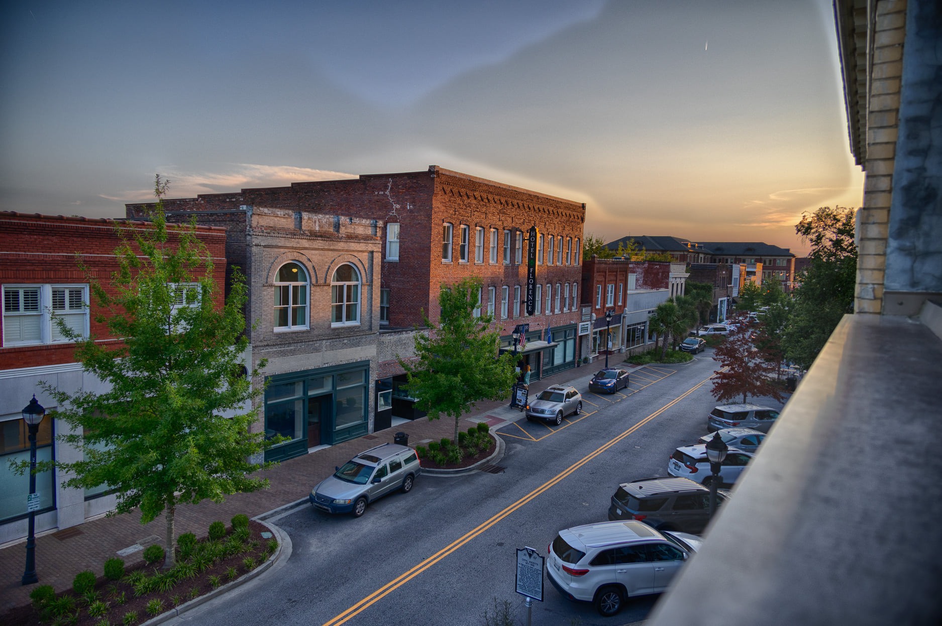 Sunset image of Downtown Florence.